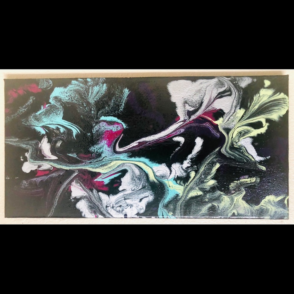Acrylic abstract pour painting